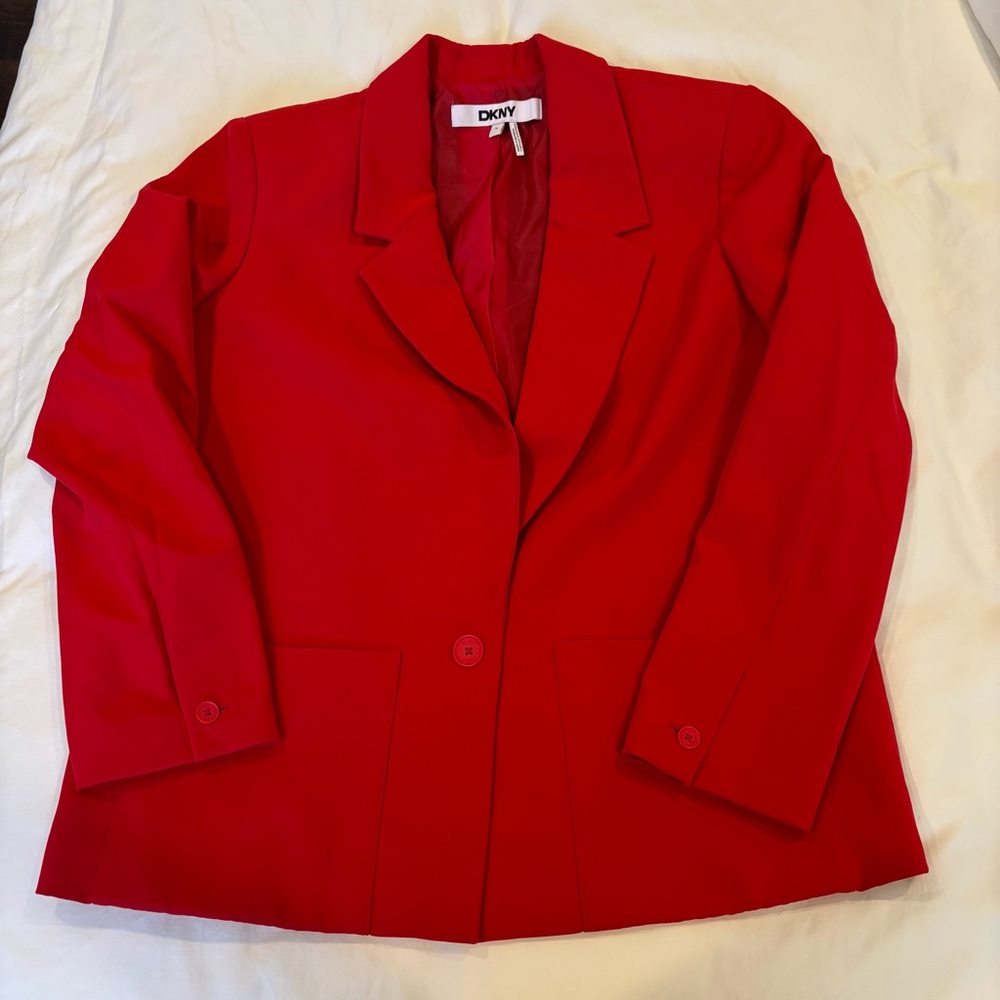 DKNY Women's Vibrant Red Suit Jacket